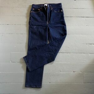 RE/DONE dark rinse high waist denim
